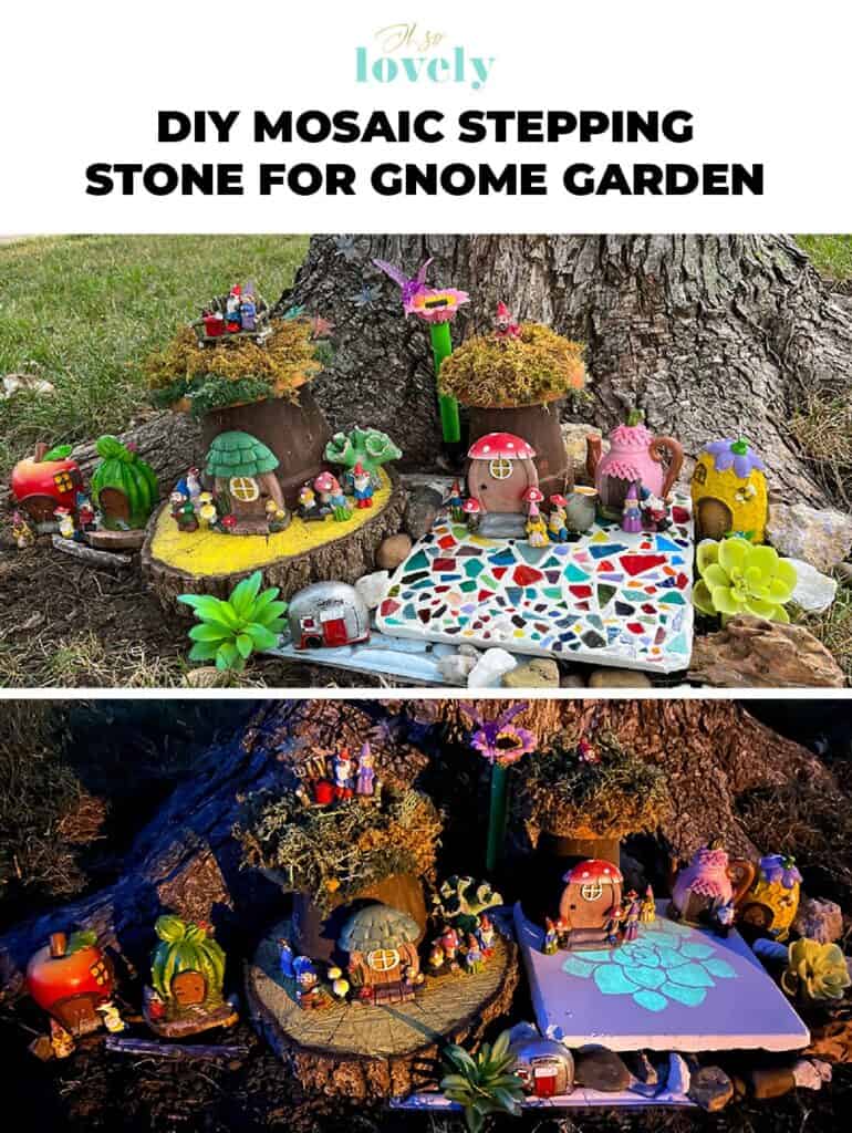 DIY MOSAIC STEPPING STONE FOR GNOME GARDEN, Oh So Lovely Blog