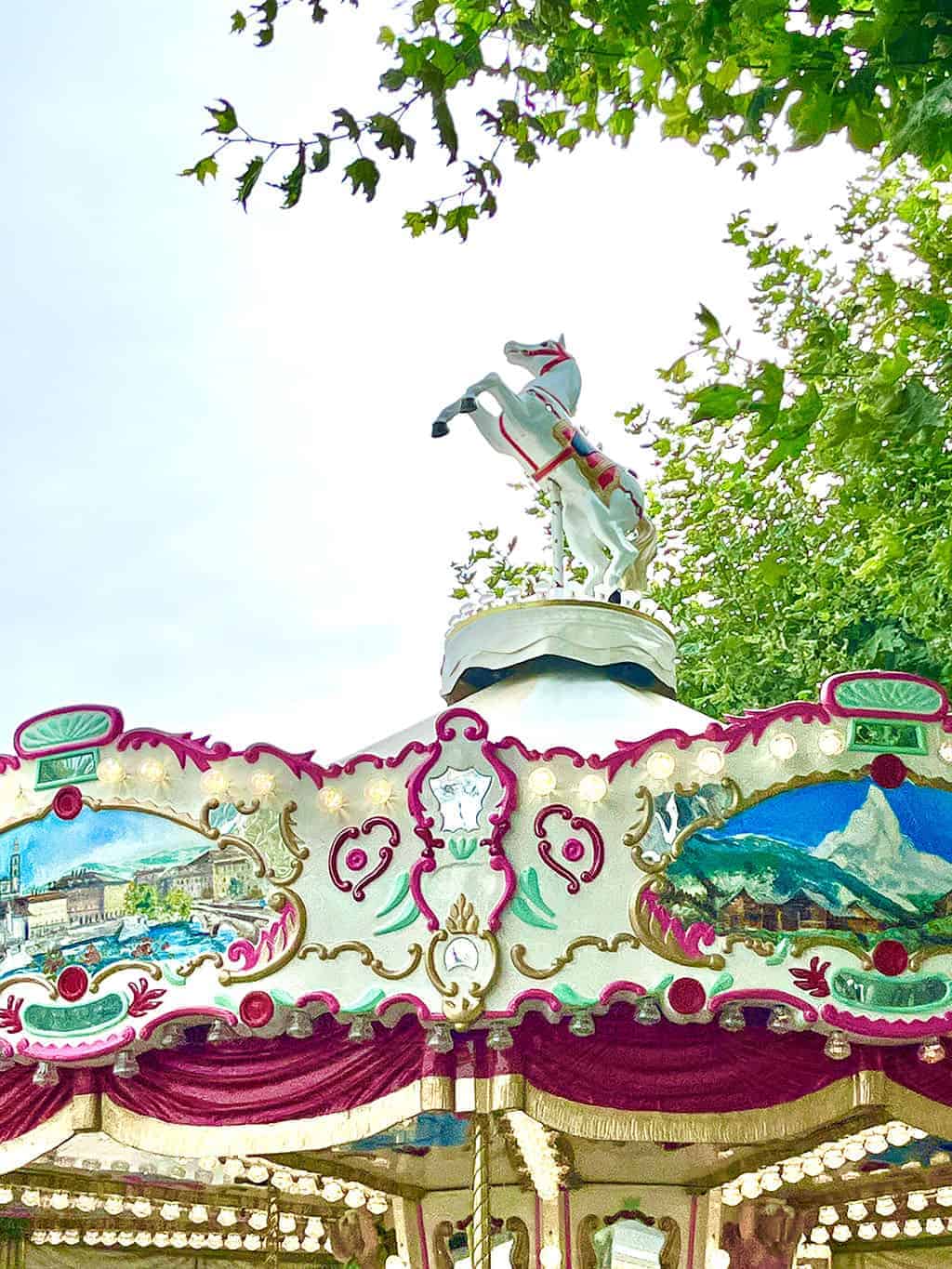 Geneva colorful waterfront carousel