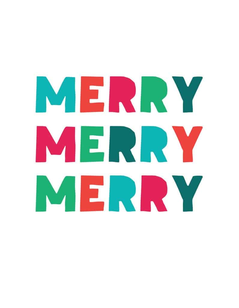 FREE merry holiday art printables - 8 cute and colorful designs to update your wall art for the holidays or gift to a friend!