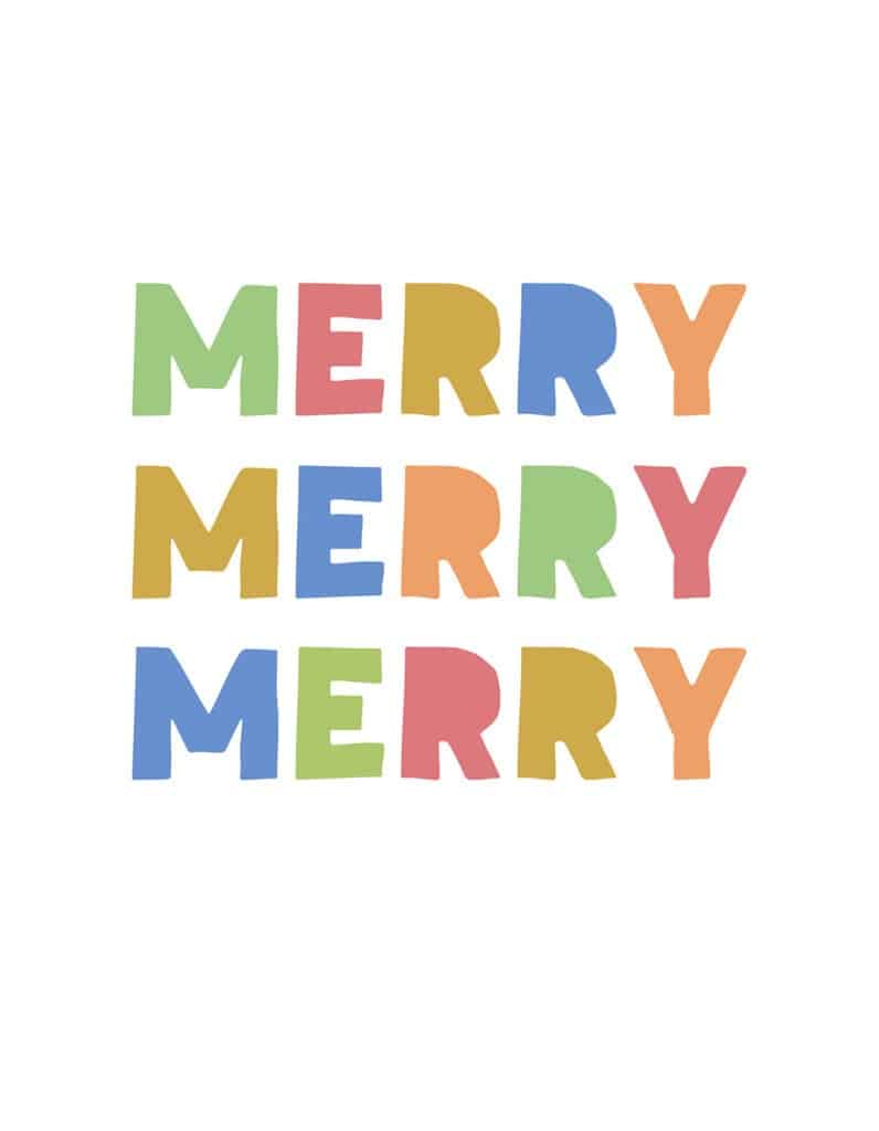 FREE merry holiday art printables - 8 cute and colorful designs to update your wall art for the holidays or gift to a friend!