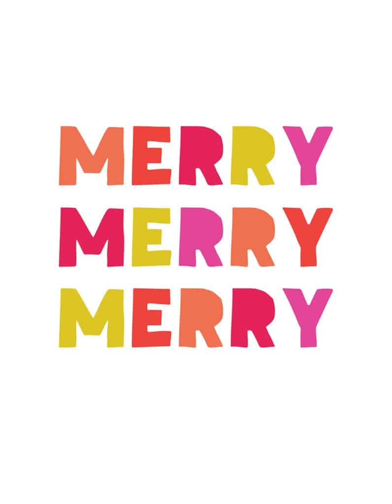 FREE merry holiday art printables - 8 cute and colorful designs to update your wall art for the holidays or gift to a friend!