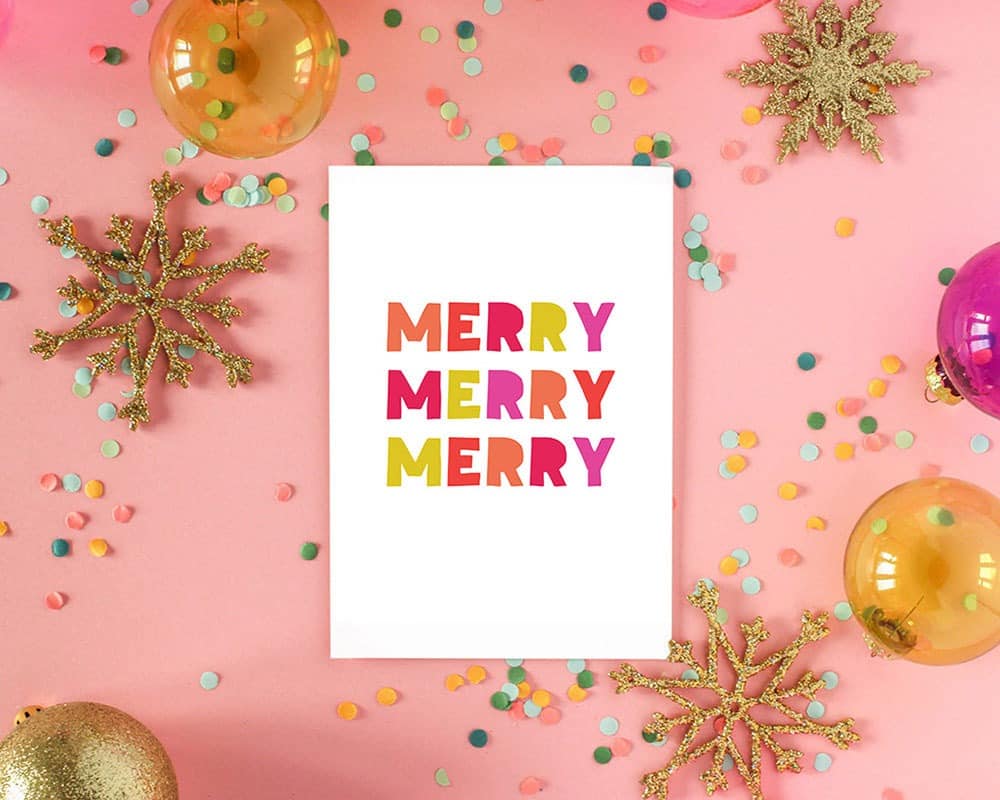 FREE merry holiday art printables - 8 cute and colorful designs to update your wall art for the holidays or gift to a friend!