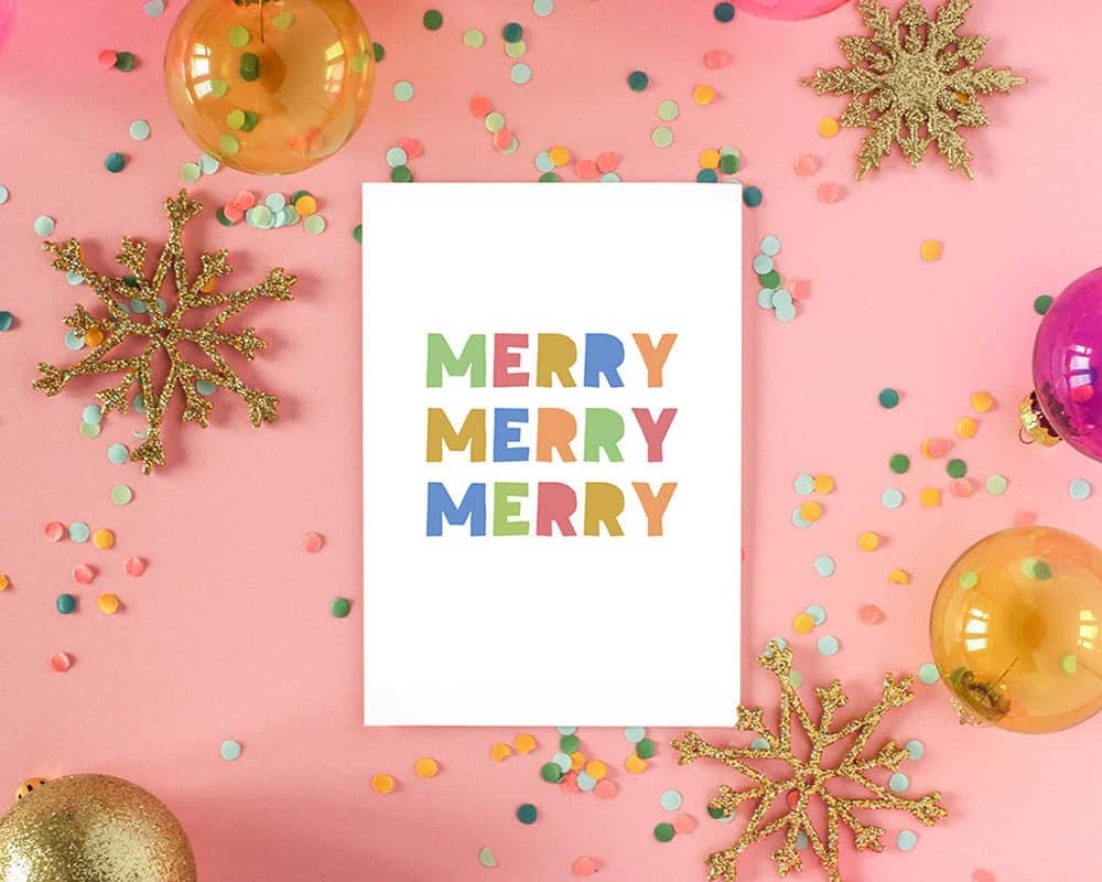 FREE merry holiday art printables - 8 cute and colorful designs to update your wall art for the holidays or gift to a friend!