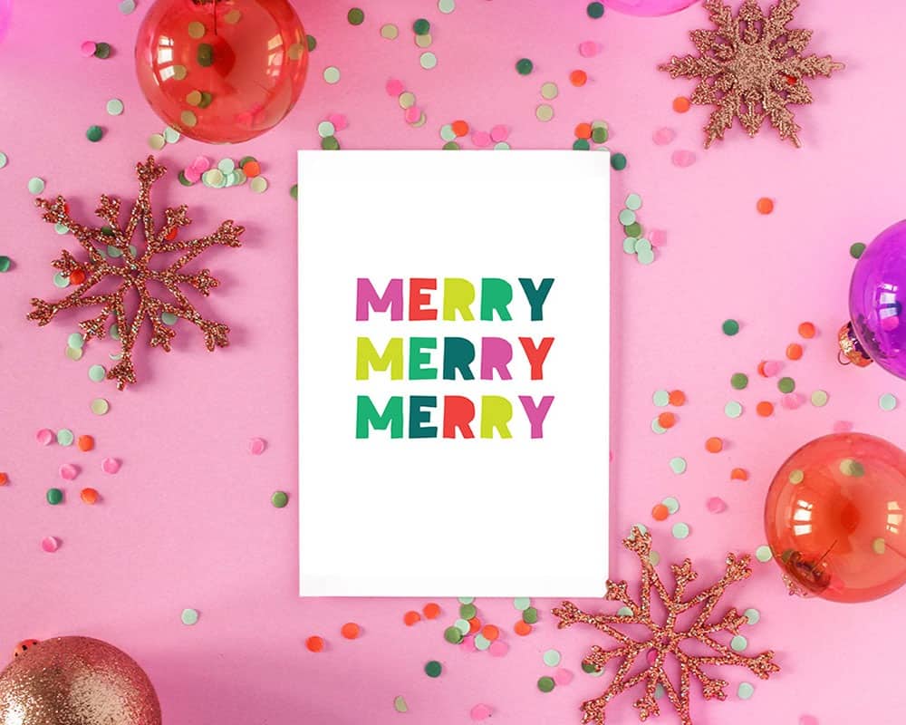 FREE merry holiday art printables - 8 cute and colorful designs to update your wall art for the holidays or gift to a friend!