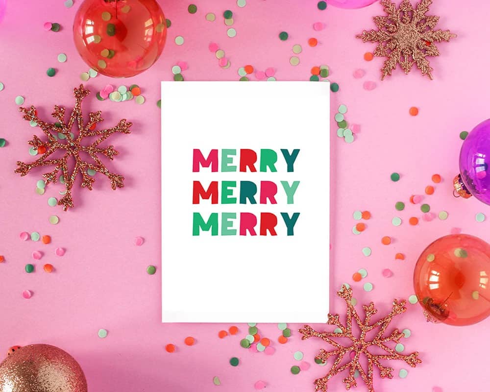 FREE merry holiday art printables - 8 cute and colorful designs to update your wall art for the holidays or gift to a friend!