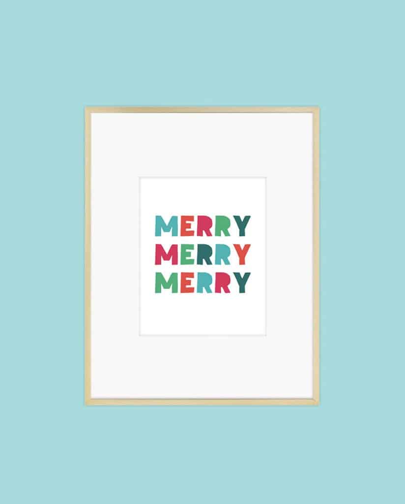 FREE merry holiday art printables - 8 cute and colorful designs to update your wall art for the holidays or gift to a friend!