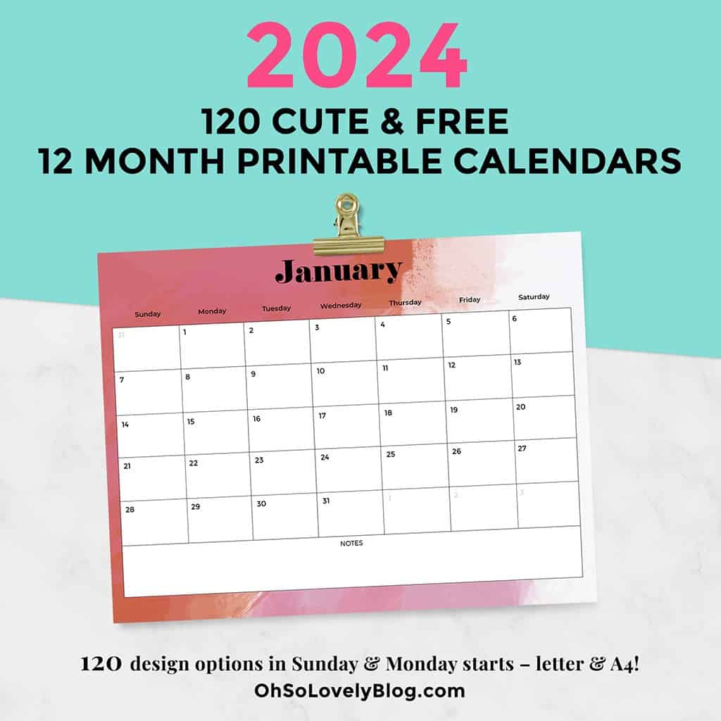 FREE 2024 calendars — 120 beautiful designs to choose from!