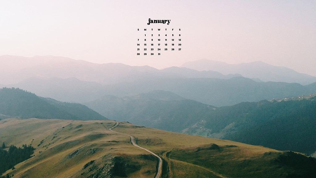 January 2024 Wallpaper for iPhone and Desktop Organizer