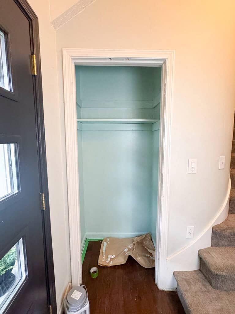 DIY Mini Mudroom Closet Makeover, Oh So Lovely Blog
