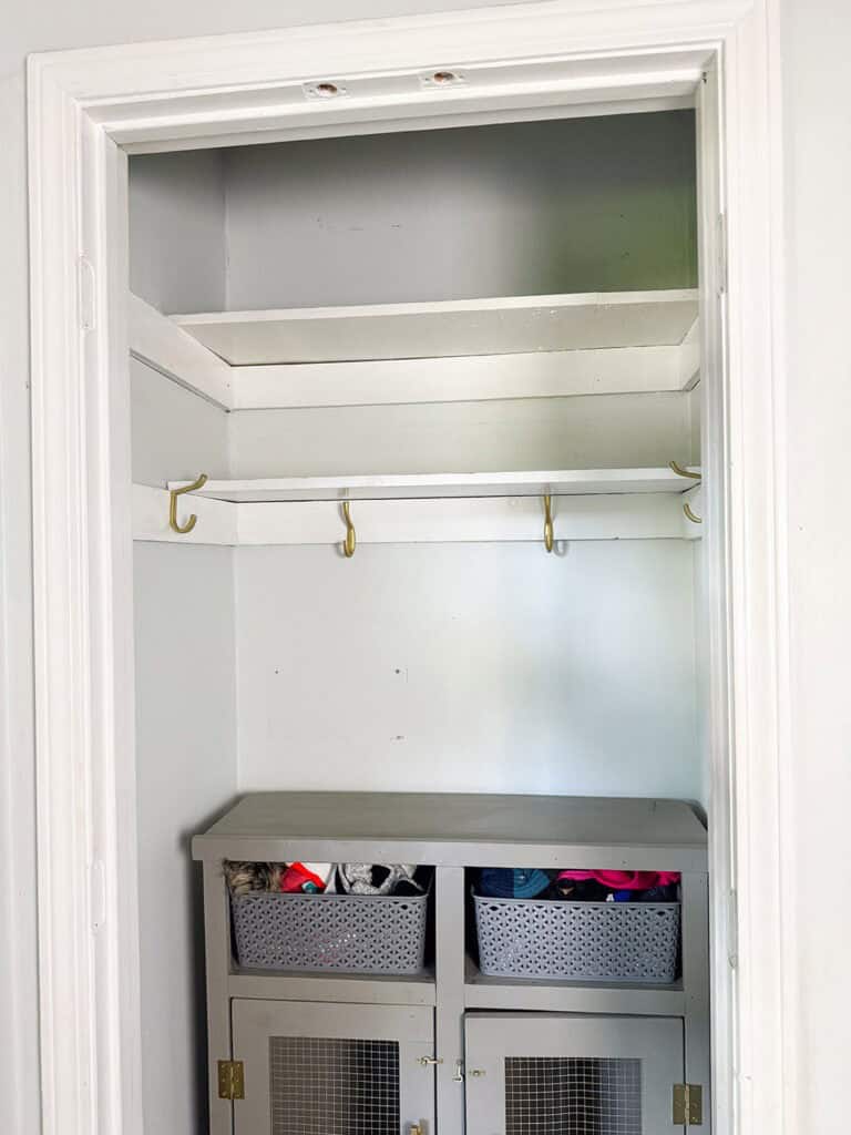 DIY Mini Mudroom Closet Makeover, Oh So Lovely Blog