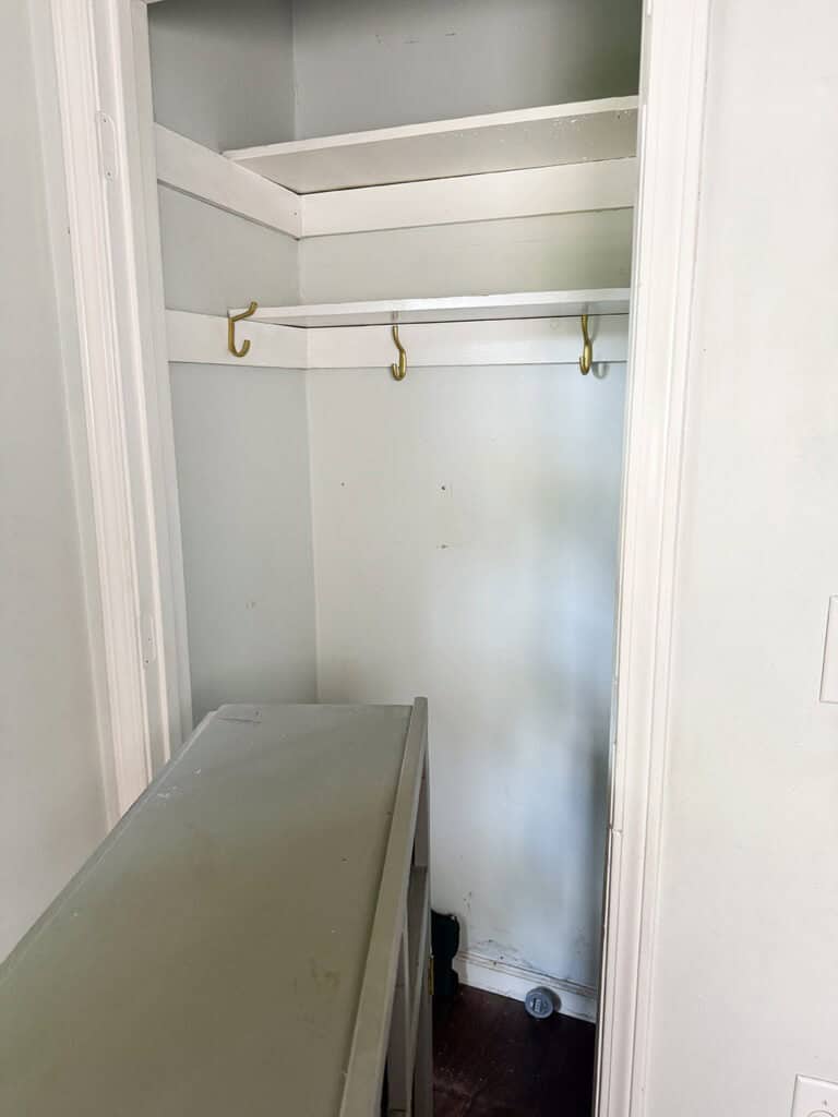 DIY Mini Mudroom Closet Makeover, Oh So Lovely Blog
