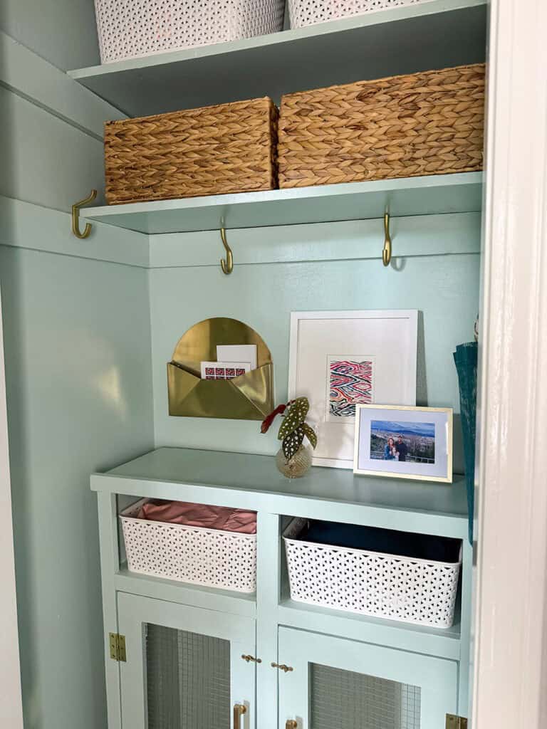 DIY Mini Mudroom Closet Makeover, Oh So Lovely Blog