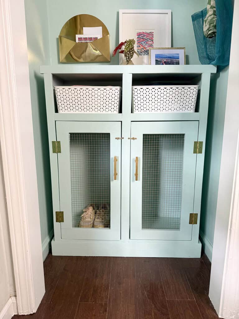 DIY Mini Mudroom Closet Makeover, Oh So Lovely Blog