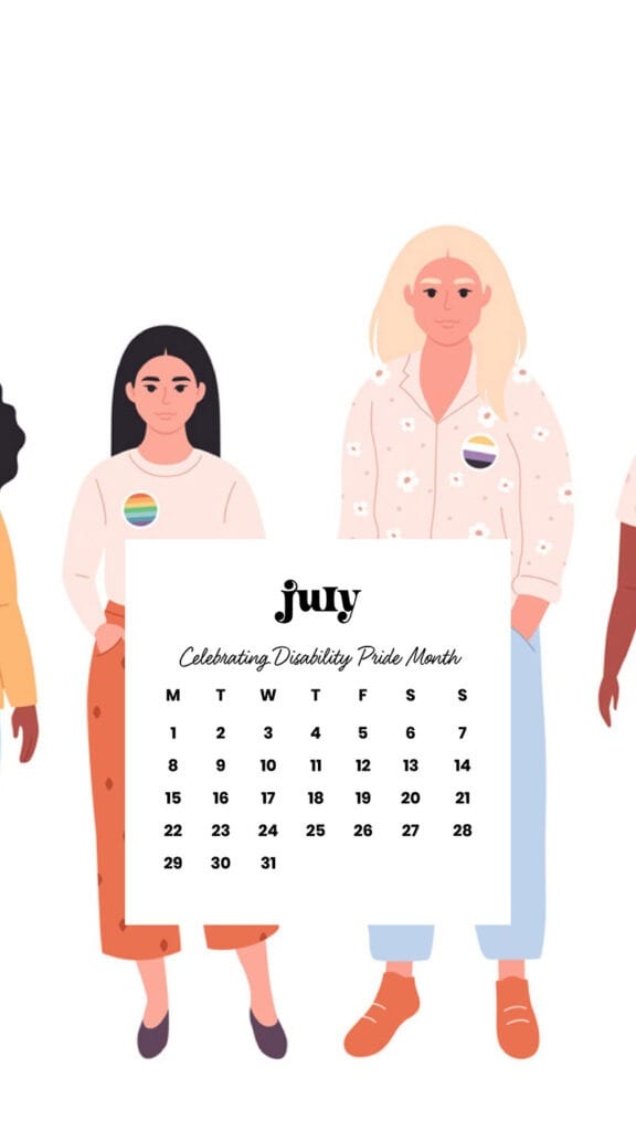 July 2024 Wallpapers – 60 Free Phone &#038; Desktop Calendars + Disability Pride, Oh So Lovely Blog