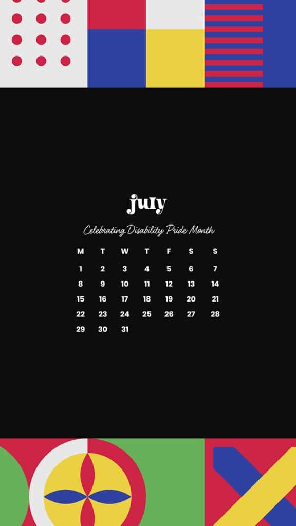 July 2024 Wallpapers – 60 Free Phone &#038; Desktop Calendars + Disability Pride, Oh So Lovely Blog