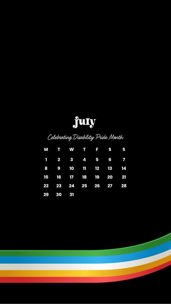 July 2024 Wallpapers – 60 Free Phone &#038; Desktop Calendars + Disability Pride, Oh So Lovely Blog