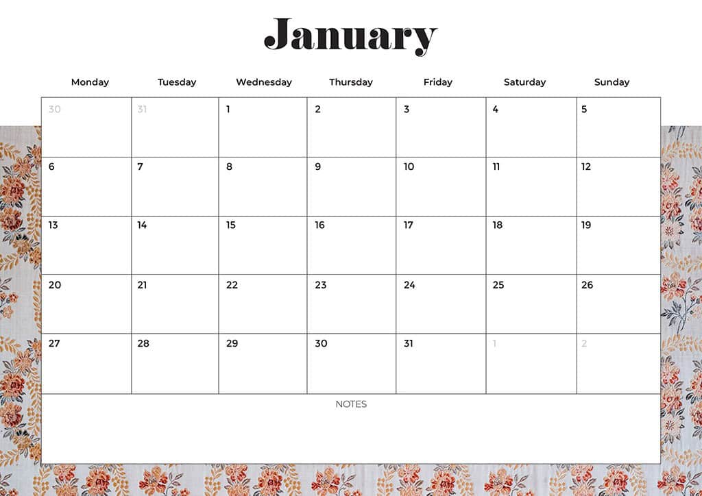 Free 2025 Calendars — 80 Printable Options — Sunday &amp; Monday Starts, Oh So Lovely Blog
