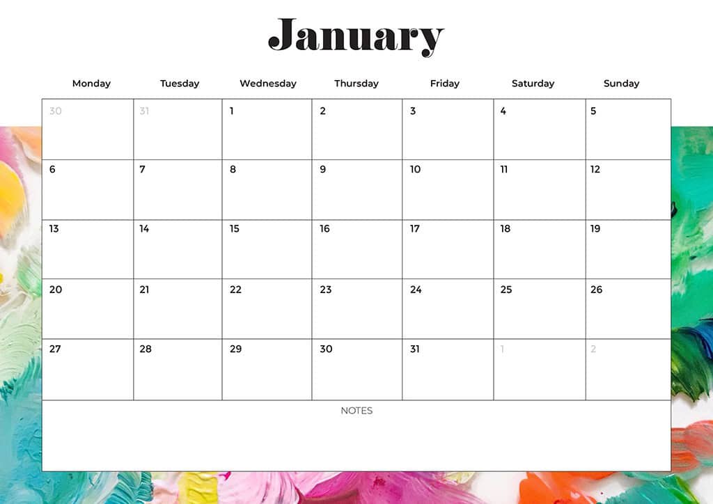 Free 2025 Calendars — 80 Printable Options — Sunday &amp; Monday Starts, Oh So Lovely Blog