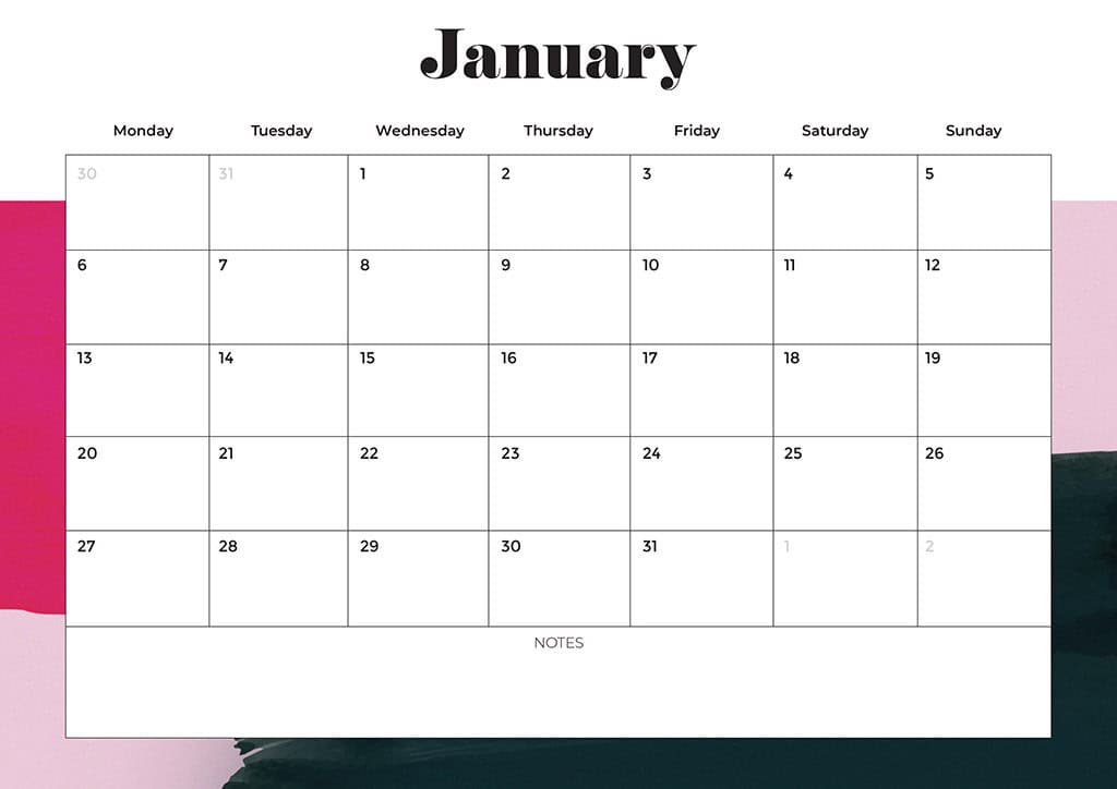 Free 2025 Calendars — 80 Printable Options — Sunday &amp; Monday Starts, Oh So Lovely Blog
