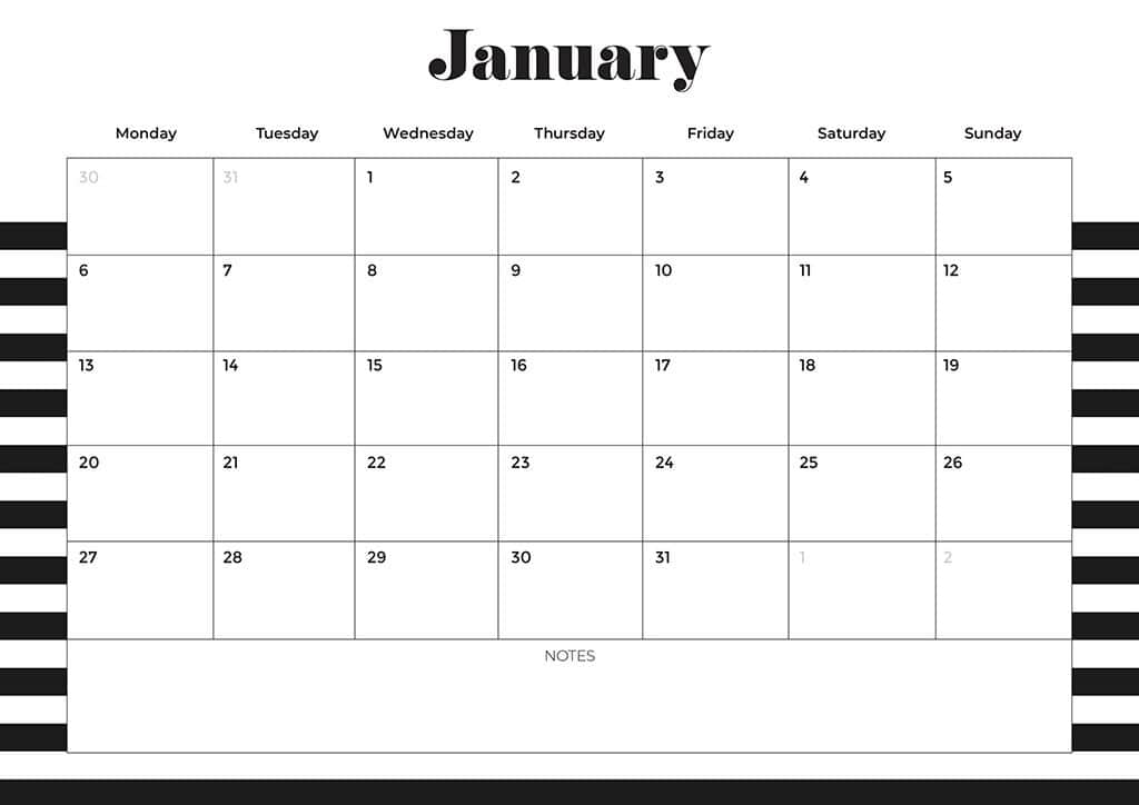 Free 2025 Calendars — 80 Printable Options — Sunday &amp; Monday Starts, Oh So Lovely Blog