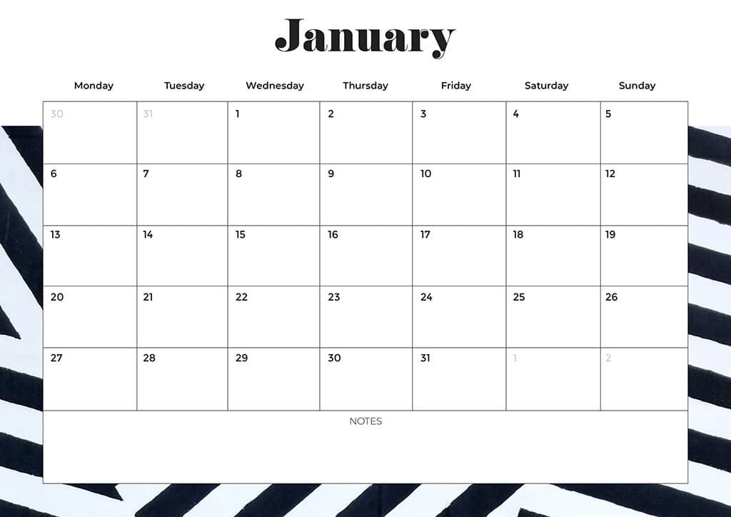 Free 2025 Calendars — 80 Printable Options — Sunday &amp; Monday Starts, Oh So Lovely Blog