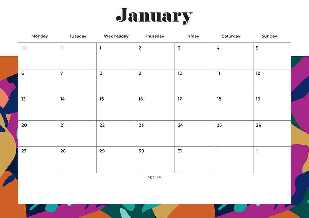 Free 2025 Calendars — 80 Printable Options — Sunday &amp; Monday Starts, Oh So Lovely Blog