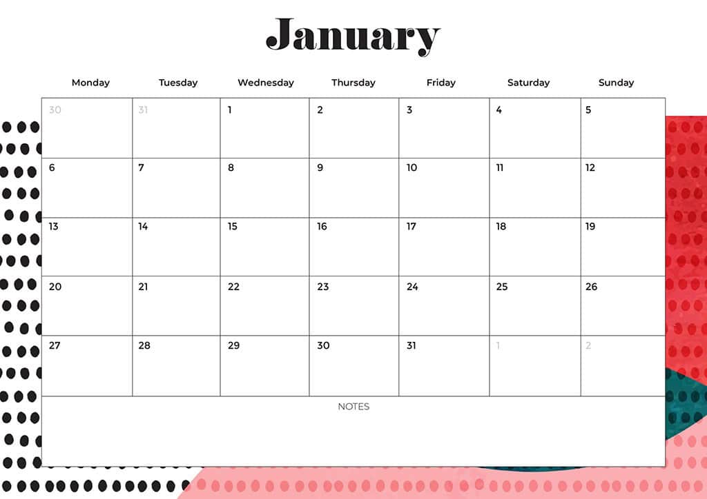 Free 2025 Calendars — 80 Printable Options — Sunday &amp; Monday Starts, Oh So Lovely Blog