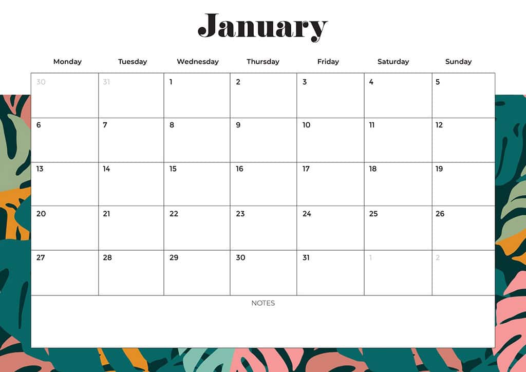 Free 2025 Calendars — 80 Printable Options — Sunday &amp; Monday Starts, Oh So Lovely Blog