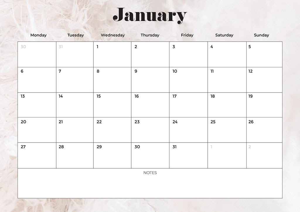 Free 2025 Calendars — 80 Printable Options — Sunday &amp; Monday Starts, Oh So Lovely Blog