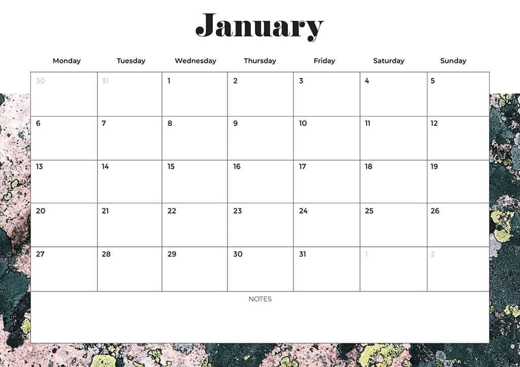Free 2025 Calendars — 80 Printable Options — Sunday &amp; Monday Starts, Oh So Lovely Blog