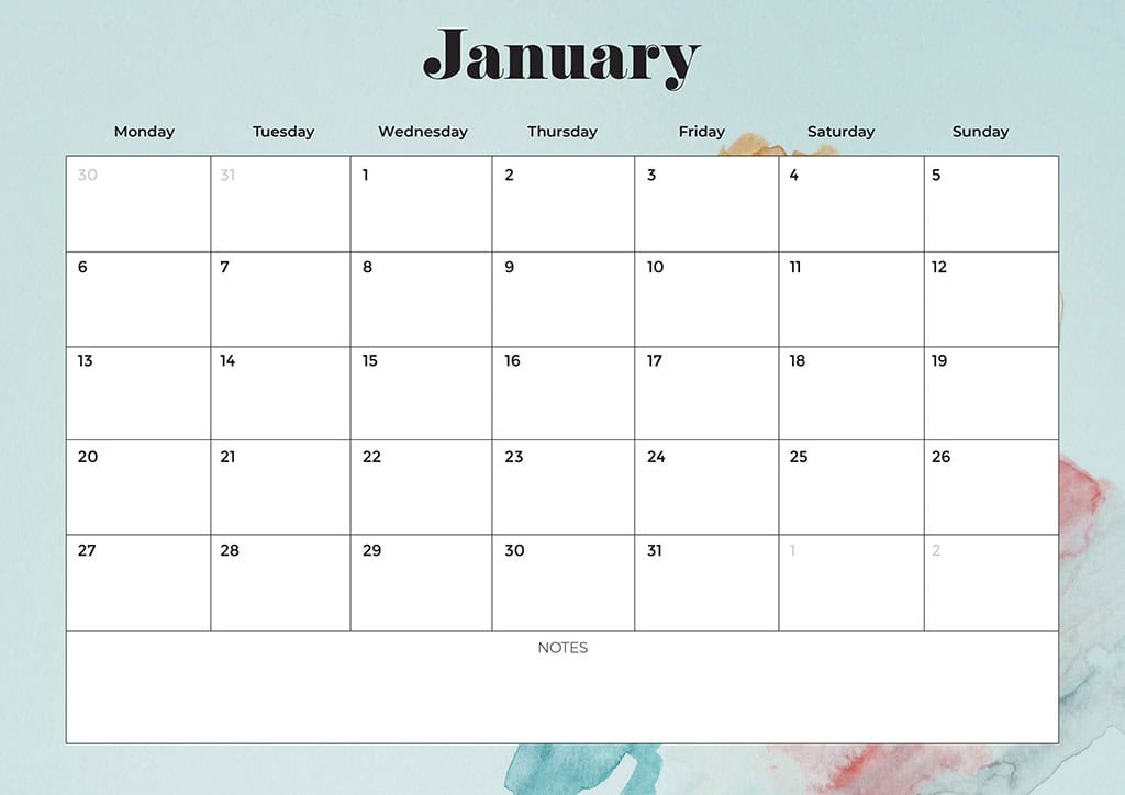 Free 2025 Calendars — 80 Printable Options — Sunday &amp; Monday Starts, Oh So Lovely Blog