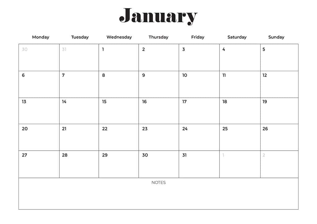 Free 2025 Calendars — 80 Printable Options — Sunday &amp; Monday Starts, Oh So Lovely Blog