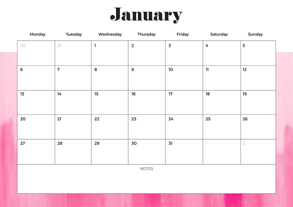 Free 2025 Calendars — 80 Printable Options — Sunday &amp; Monday Starts, Oh So Lovely Blog