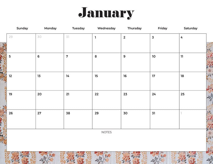 Free 2025 Calendars — 80 Printable Options — Sunday &amp; Monday Starts, Oh So Lovely Blog