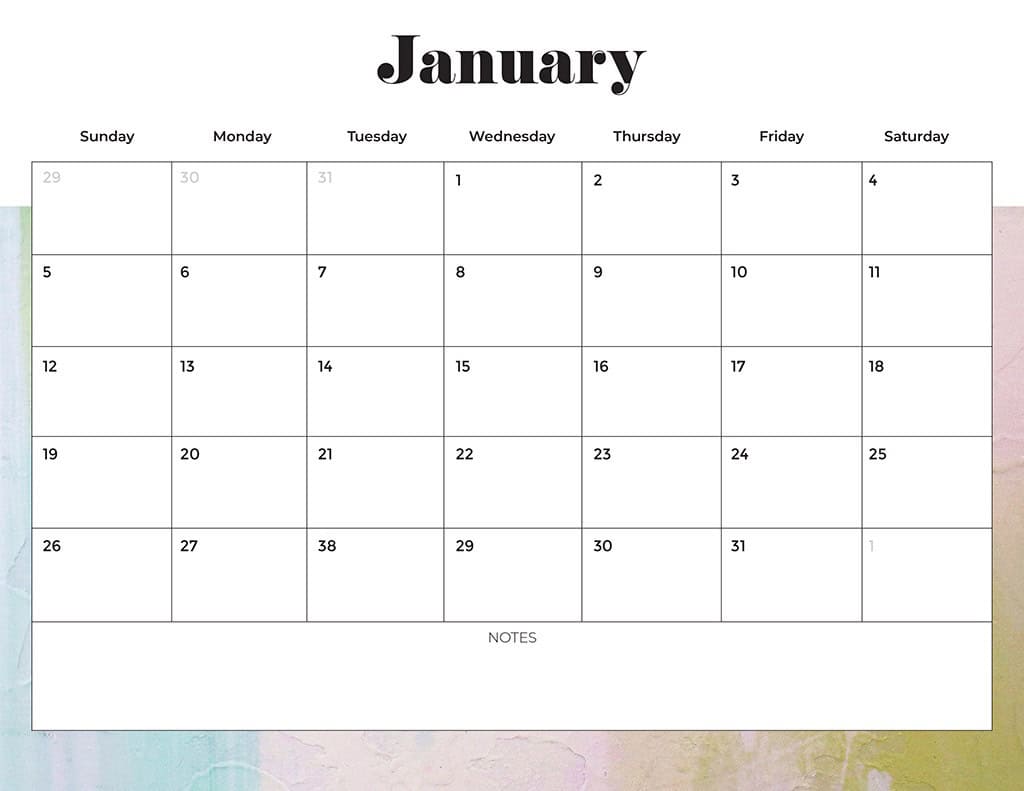 Free 2025 Calendars — 80 Printable Options — Sunday &amp; Monday Starts, Oh So Lovely Blog