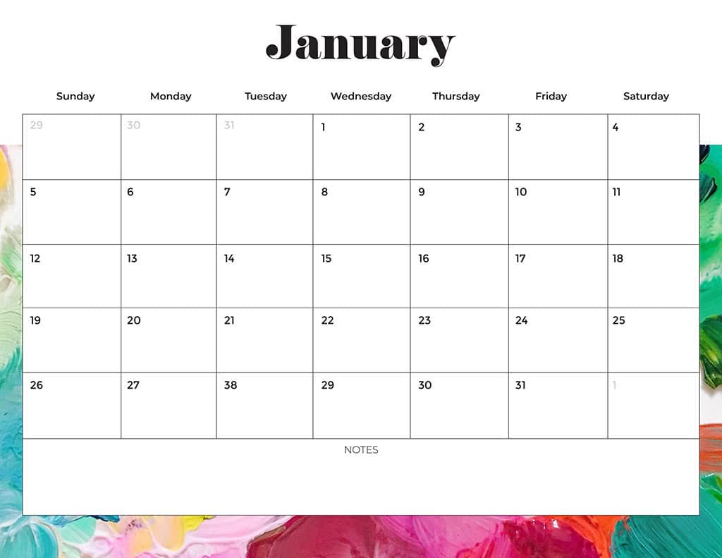Free 2025 Calendars — 80 Printable Options — Sunday &amp; Monday Starts, Oh So Lovely Blog