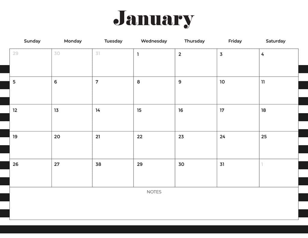 Free 2025 Calendars — 80 Printable Options — Sunday &amp; Monday Starts, Oh So Lovely Blog