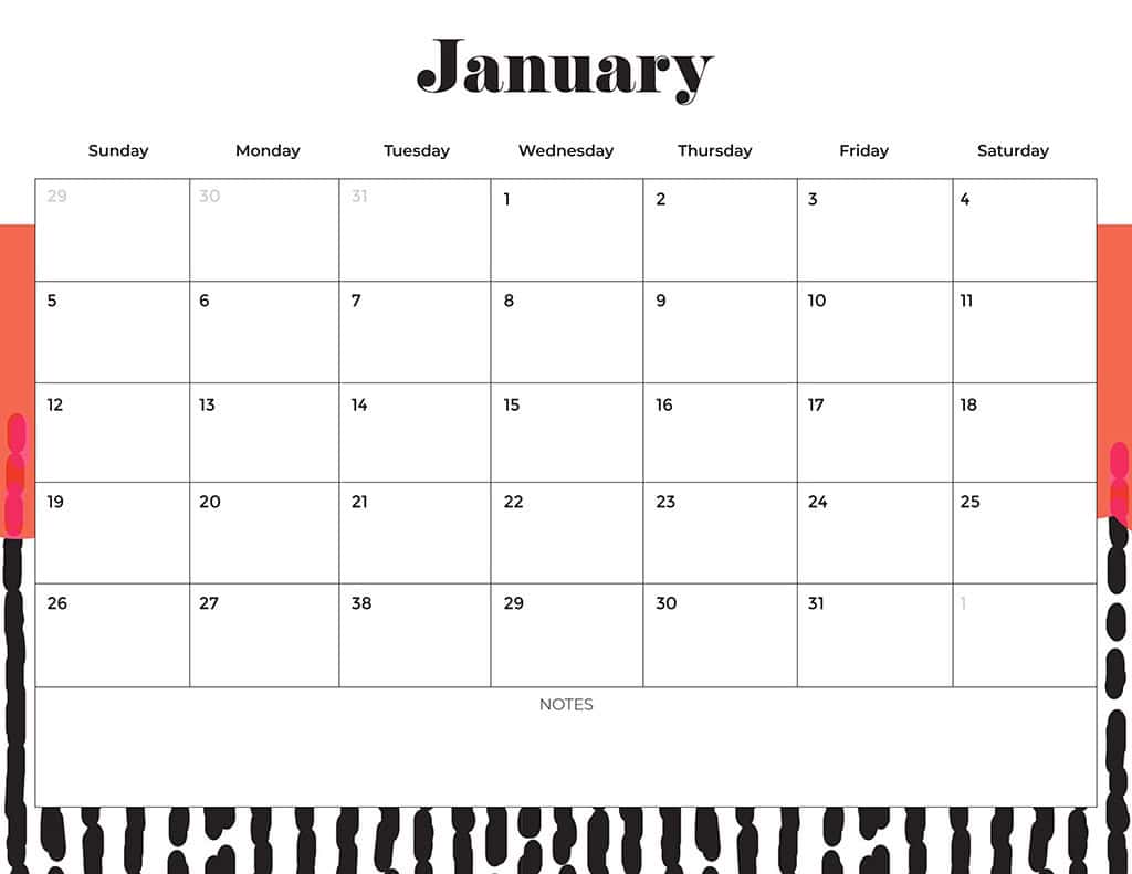 Free 2025 Calendars — 80 Printable Options — Sunday &amp; Monday Starts, Oh So Lovely Blog