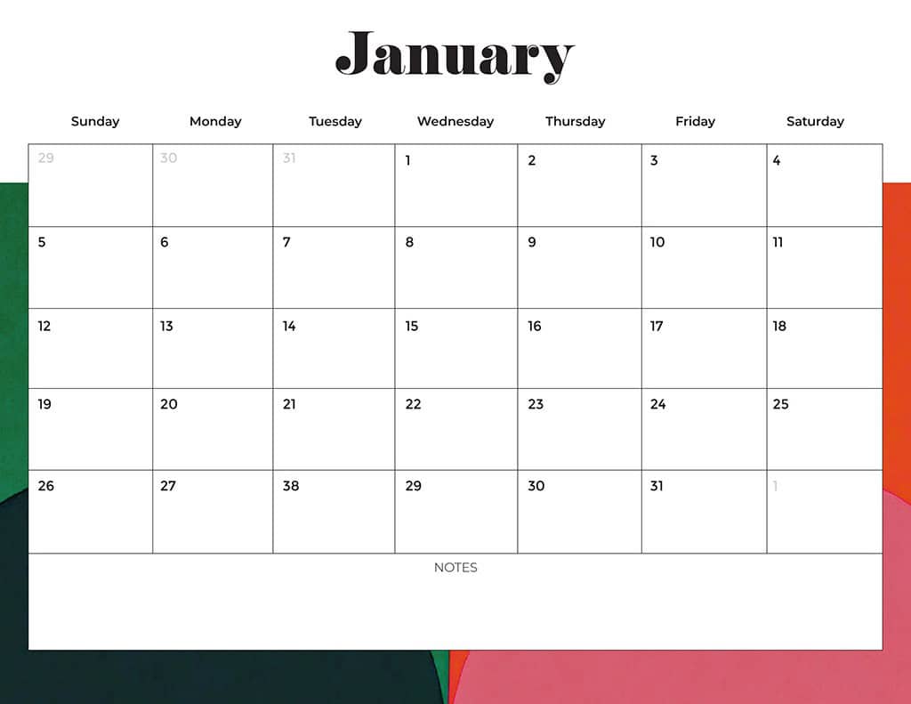 Free 2025 Calendars — 80 Printable Options — Sunday &amp; Monday Starts, Oh So Lovely Blog