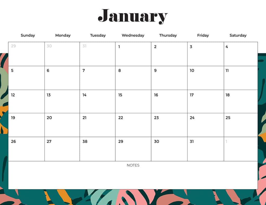 Free 2025 Calendars — 80 Printable Options — Sunday &amp; Monday Starts, Oh So Lovely Blog