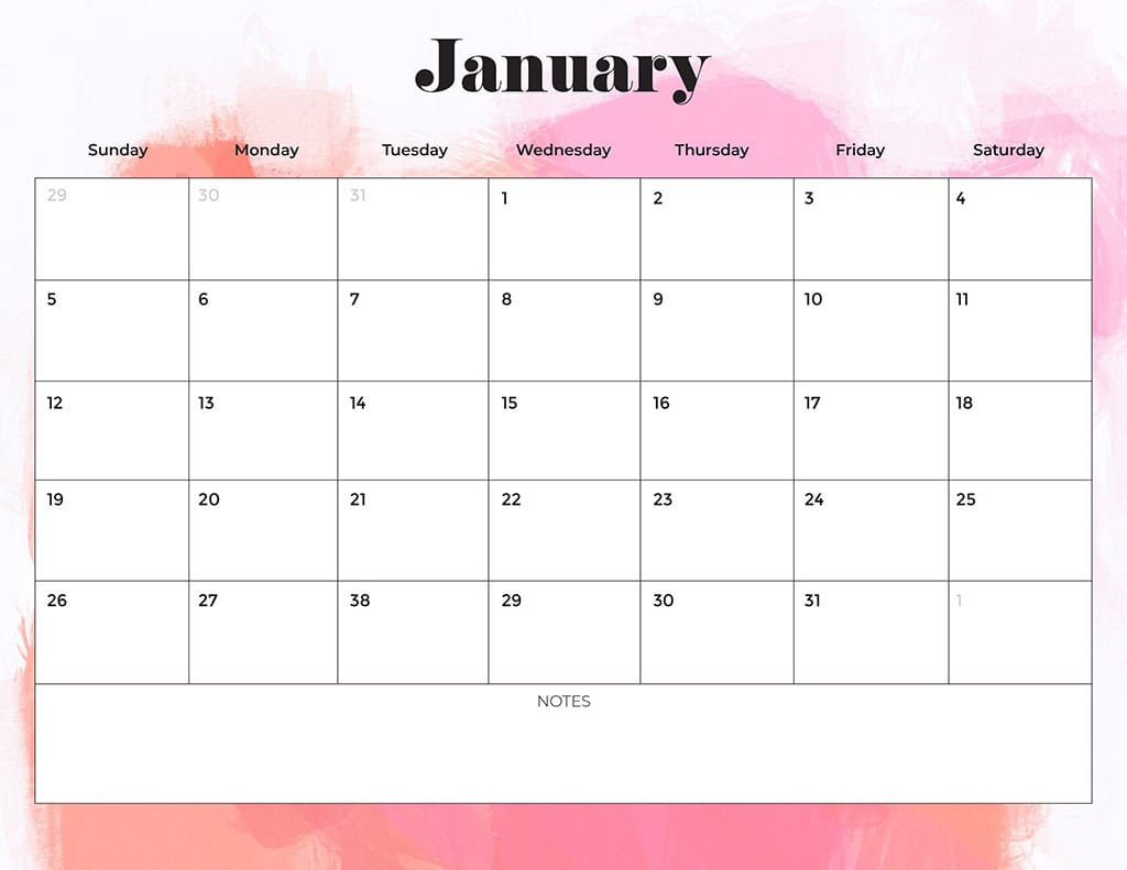 Free 2025 Calendars — 80 Printable Options — Sunday &amp; Monday Starts, Oh So Lovely Blog