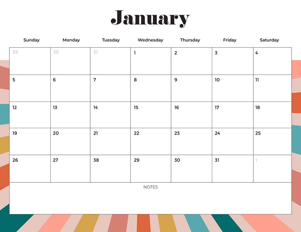 Free 2025 Calendars — 80 Printable Options — Sunday &amp; Monday Starts, Oh So Lovely Blog