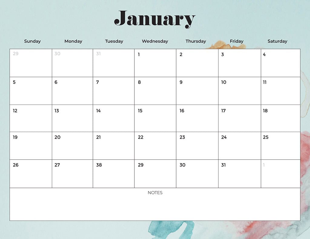 Free 2025 Calendars — 80 Printable Options — Sunday &amp; Monday Starts, Oh So Lovely Blog