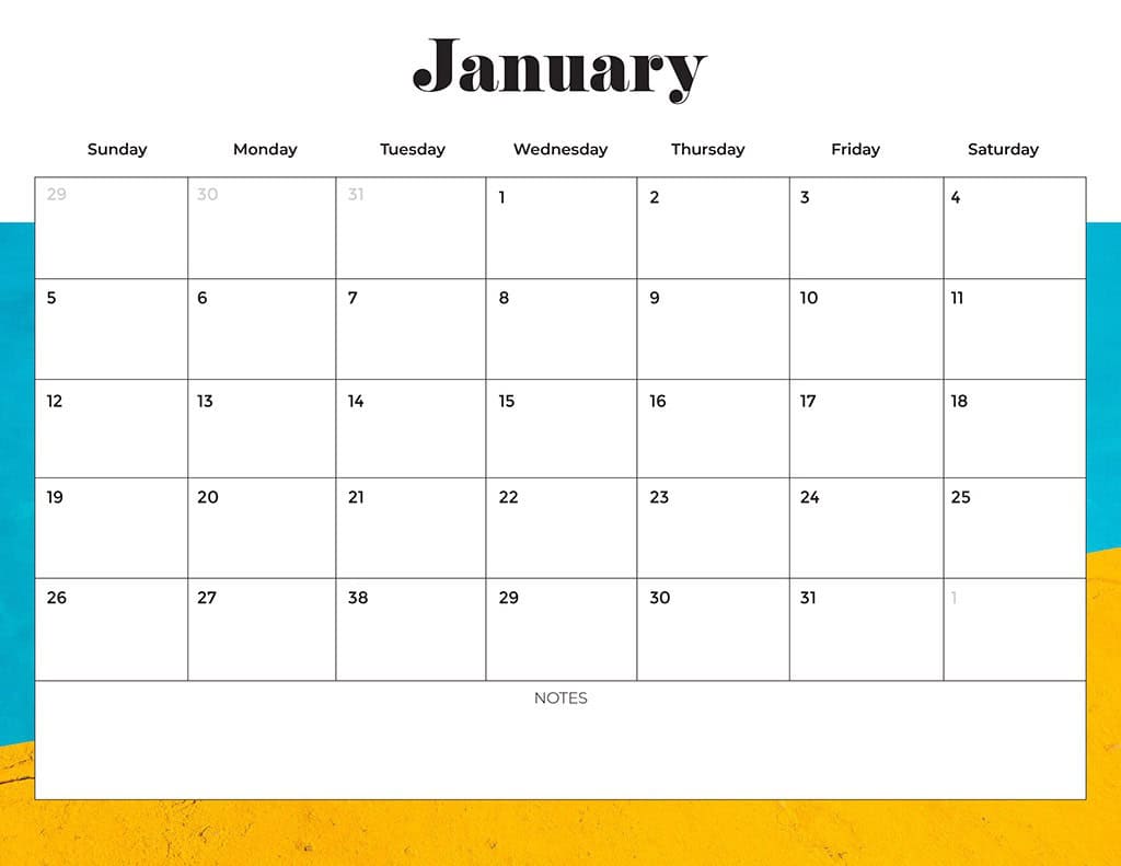 Free 2025 Calendars — 80 Printable Options — Sunday &amp; Monday Starts, Oh So Lovely Blog