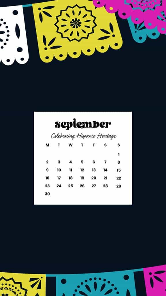 SEPTEMBER 2024 WALLPAPERS – 60 FREE PHONE &amp; DESKTOP CALENDARS + Hispanic Heritage Month Options!, Oh So Lovely Blog