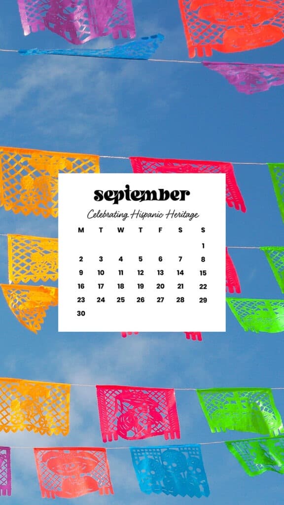 SEPTEMBER 2024 WALLPAPERS – 60 FREE PHONE &amp; DESKTOP CALENDARS + Hispanic Heritage Month Options!, Oh So Lovely Blog