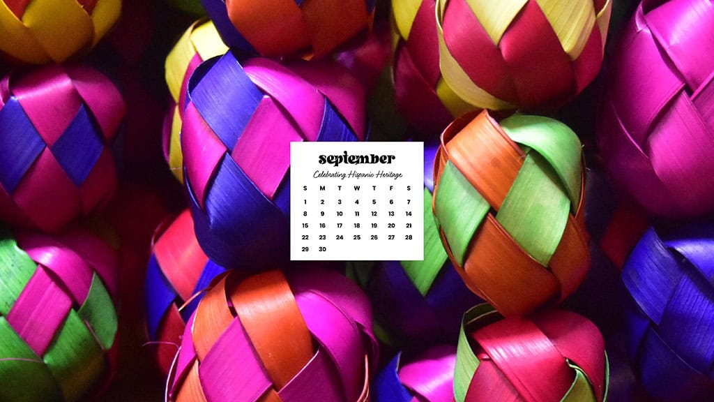 SEPTEMBER 2024 WALLPAPERS – 60 FREE PHONE &amp; DESKTOP CALENDARS + Hispanic Heritage Month Options!, Oh So Lovely Blog