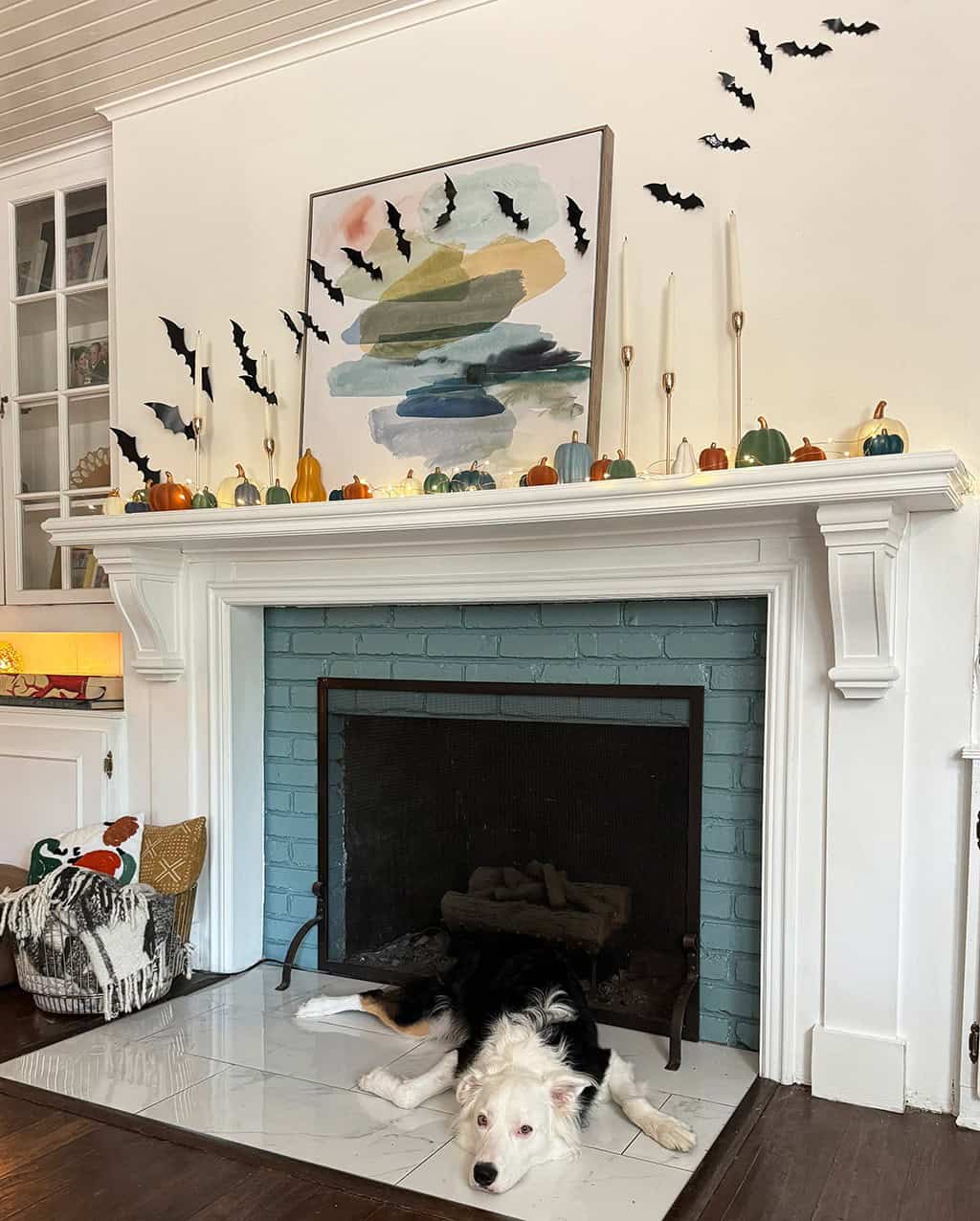 Halloween Fireplace Decor, Oh So Lovely Blog