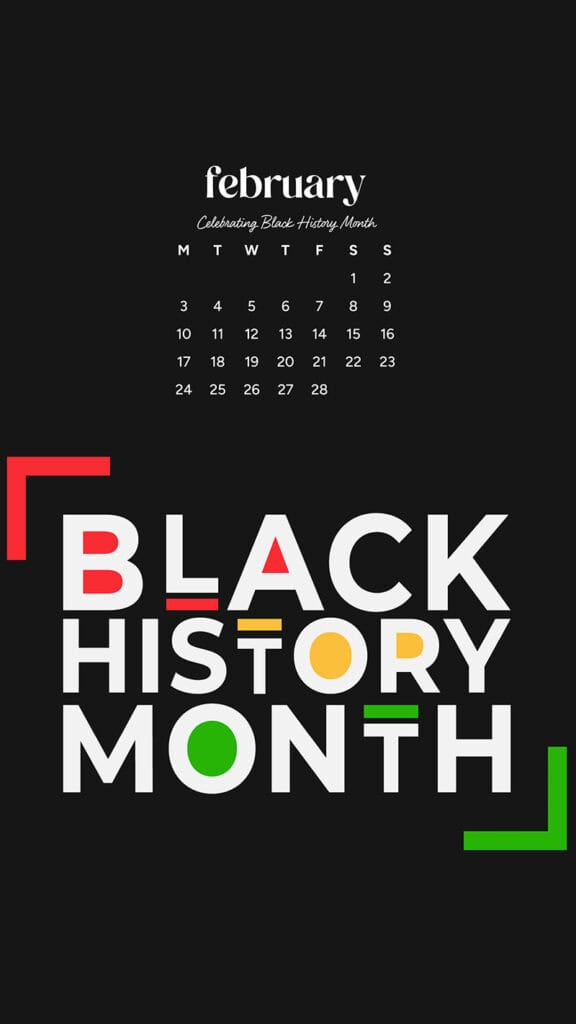 February 2025 wallpapers – 55 free phone &#038; desktop calendars + Black History Month options, Oh So Lovely Blog