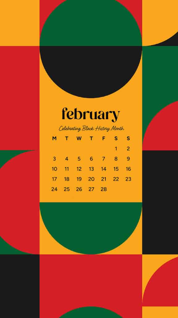 February 2025 wallpapers – 55 free phone &#038; desktop calendars + Black History Month options, Oh So Lovely Blog